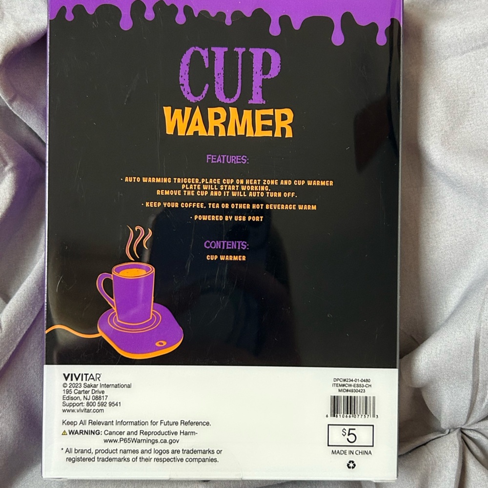 Vivitar White and Black Cup Warmer - Picture 2 of 4
